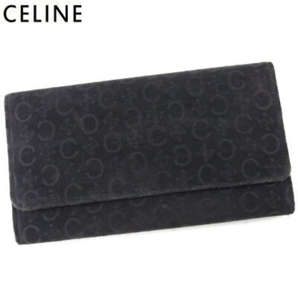 Celine long zipper Wallet Macadam black canvas leather - Picture 1 of 5